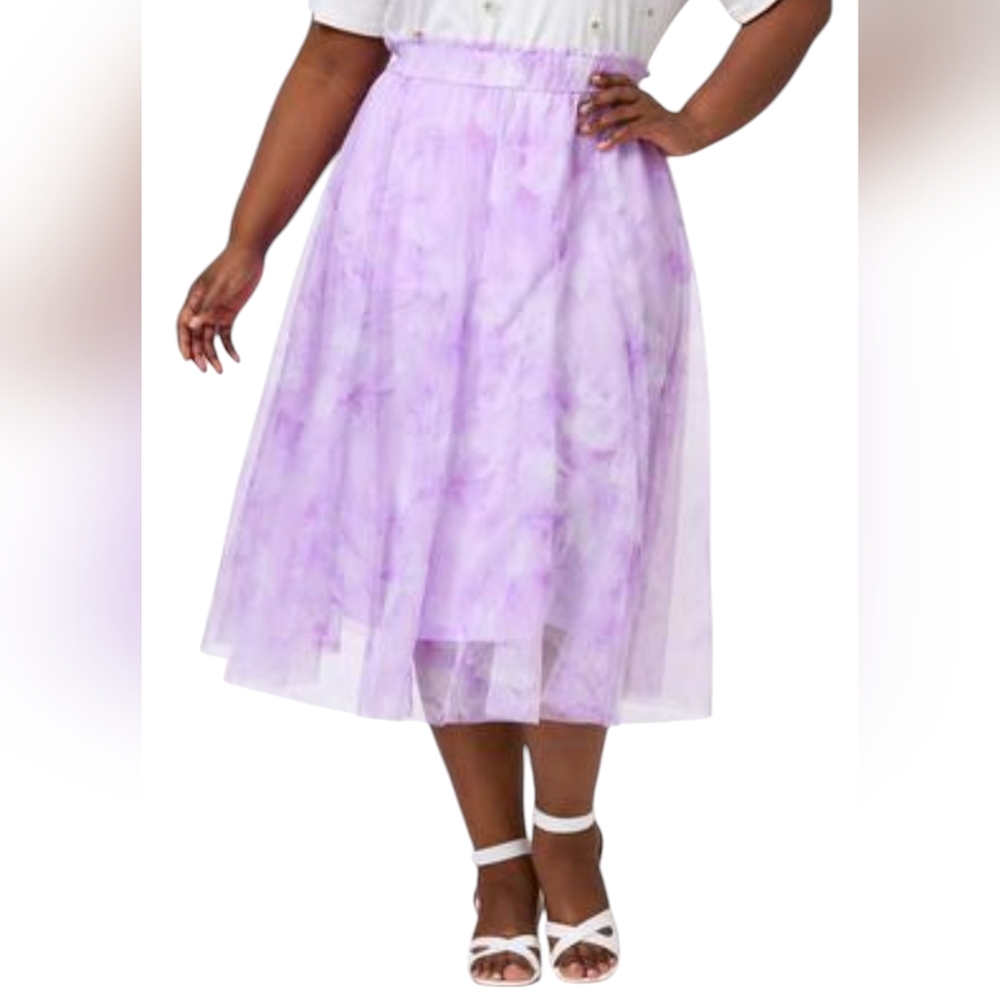 Cato Women's Ethereal Dainty Sheer Fairy Whimsical Midi Skirt size L Delicate